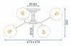 Chandelier Toolight APP1134-6C Black Gold Glass Balls E27 6-light points