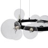 Pendant Lamp TOOLIGHT APP1159-10CP Black Metal Glass Balls G9 10-light points