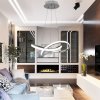 Pendant LED Lamp TOOLIGHT APP389-CP Modern Ring Chrome + remote control 1-light point 40W 44,5x44,5x9cm
