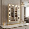 Mirror Rea Style Led Gold