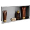 Built-in Stainless Steel Bathroom Shelf 30X60 Brushed Steel