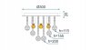 Chandelier Toolight 392179 Glamour 3-light points E14 30x30x20cm