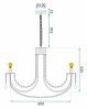 Chandelier Toolight APP765-6CP Crystal Gold Candles 6-light points E14 60x60x42-112cm