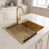 Rea Steel Sink With 3-piece Accessory Set Leo 40 Brush Gold Grey accessories