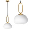 Pendant Lamp TOOLIGHT APP1073-1CP White Gold 1-light point E27 23x23x15-100cm