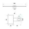 WALL LAMP REA APP1897-1W 80 CM BRUSH COPPER