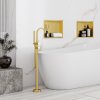 Built-in Stainless Steel Bathroom Shelf 30X30 Brushed Gold