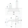 WALL MOUNTED BASIN FAUCET REA FOSTER BRUSH GOLD + BOX