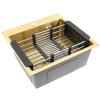 Rea Steel Sink With 3-piece Accessory Set Leo 40 Brush Gold Grey accessories