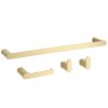 BATHROOM HOOK SET REA MATI BRUSH GOLD 4 PIECES