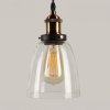 Pendant Lamp TOOLIGHT APP048-1CP GreenO D Black Transparent Metal Glass E27