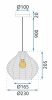 Pendant Lamp TOOLIGHT APP893-1CP Retro Glass Round 1-light point E27 23x23x20,5-110,5cm