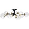 Chandelier Toolight APP1136-10C Black Gold Glass Balls E27 10-light points