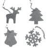 Set of 16pcs Christmas tree hangers Grey