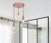 Pendant Lamp TOOLIGHT APP041-1CP LASSI Glass 3 Balls Rose-Gold 20-25-30cm E27