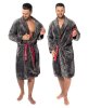 Bathrobe Roger Grey Red Men XL