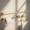 BATHROOM HOOK SET REA GRID BRUSH GOLD 4 PIECES