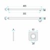 Rea Square Shower Arm Js-9022bg 40cm Brush Gold