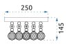 Ceiling Lamp Chandelier TOOLIGHT APP1038-3Cp Cristal Gold 3-light points G9 25x25x14,5Cm