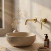 WALL MOUNTED BASIN FAUCET REA FOSTER BRUSH GOLD + BOX