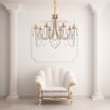 Chandelier Toolight APP766-8CP Crystal Gold Candles 8-light points E14 75x75x48,5-118,5cm