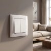 Toolight Double Switch With Frame Oste Jnh007-w White