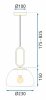 Pendant Lamp TOOLIGHT APP1073-1CP White Gold 1-light point E27 23x23x15-100cm