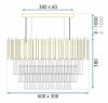 Pendant Lamp TOOLIGHT 312355 Cristal Gold 6-light points E14 60x30x38-138cm