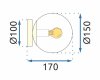 Ceiling Lamp Chandelier TOOLIGHT APP1156-1C Gold Metal Glass Balls E27 1-light points