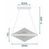 Pendant LED Lamp TOOLIGHT APP774-1CP Cristal + remote control 1-light point 38x38x19-90cm