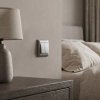 Toolight Double Switch With Frame Oste Jnh007-w Grey