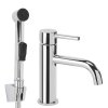 Rea Washbasin Faucet With Bidet Hand Shower Lungo Chrome 12X4X17Cm