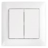 Toolight Double Switch With Frame Oste Jnh007-w White