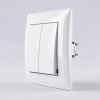Toolight Double Switch With Frame Oste Jnh007-w White