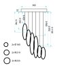 Hanging Ceiling Lamp Toolight App1921-Cp Black Led Black