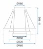 CEILING LAMP CHANDELIER TOOLIGHT LED G040-3CP BLACK