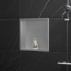 Built-in Stainless Steel Bathroom Shelf 30X30 Brushed Steel