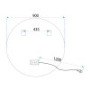 MIRROR REA MMJ 90CM LED BRUSH STEEL