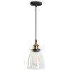 Pendant Lamp TOOLIGHT APP048-1CP GreenO D Black Transparent Metal Glass E27