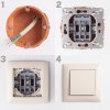 Toolight Single Switch With Frame Oste Jnh006-w Beige