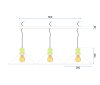 Pendant Lamp TOOLIGHT APP017-3CP PORTO Black SET DE 3 LAMPES LARGEUR TOTAL 60cm E27