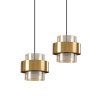 Pendant Lamp TOOLIGHT APP1236-1CP Gold Metal Glass E27 1-light point