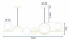 Pendant Lamp TOOLIGHT APP1023-5CP Gold 5-light points E27 12x100x20-110cm