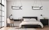 Pendant LED Lamp TOOLIGHT APP790-CP Black + remote control 3-light points 90 W 56x56x18-108cm