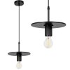 Pendant Lamp TOOLIGHT APP1180-1CP FLAT Black Metal E27 1-light point