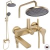 Rea Premium Shower Set Maxim Brush Gold 24,5X24,5X134Cm