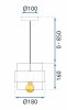 Pendant Lamp TOOLIGHT APP1236-1CP Gold Metal Glass E27 1-light point