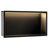 BATHROOM SHELF REA LED BLACK 30X60