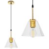 Pendant Lamp TOOLIGHT APP1179 Metal - Glass Gold E27 1-light point