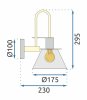 WALL LAMP TOOLIGHT APP1602-1W BLACK